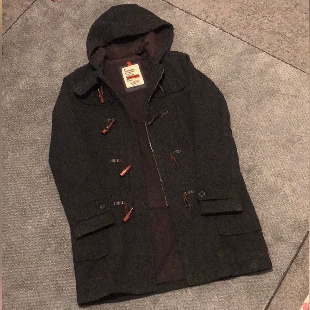 VINTAGE ABERCROMBIE WOOL WOMENS COAT-EXCELLENT CONDITION-CHARCOAL GRAY-SZ S